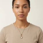Mother of Pearl Roman Numeral Pendant Necklace - Image 3