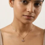 Snowflake Pendant Necklace with Baguette CZ Stones - Image 2