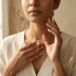 Mother of Pearl Flower Drop Necklace - Image 9