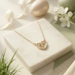 Double Heart Gold Pendant Necklace - Image 4