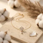 Mother of Pearl Flower Drop Necklace - Image 7