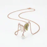 Butterfly Pearl Gold Necklace - Image 5