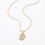 Gold Butterfly Heart Pendant Necklace - Image 6