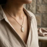 Pear Shape Pearl Gold Pendant Necklace - Image 6