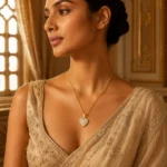 Cable Chain Heart Pendant Necklace with gold-tone pavé stone heart charm