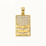 Designer Circuit Bar Pendant in 22K Gold Finish with Cubic Zirconia Stones for Men