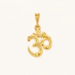 Designer Om Pendant in 18K Gold Finish featuring sacred Om symbol with elegant beaded detailing for men