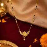 Vaidehi Floral Mangalsutra Necklace - 1 Gram Gold Plated CZ Pendant - Image 4