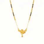 Designer Vaidehi Floral Mangalsutra in 1-Gram Gold-Plated Finish with CZ Stones and Black Bead Chain for Women