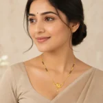 Vaidehi Floral Mangalsutra Necklace - 1 Gram Gold Plated CZ Pendant - Image 3