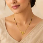 Vaidehi Floral Mangalsutra Necklace - 1 Gram Gold Plated CZ Pendant - Image 5