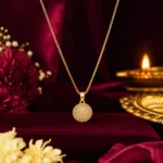 Divayra Aurelia Pave Sphere Box Chain Necklace with clear CZ crystal ball pendant and polished gold-tone Venetian chain (2)