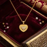 Aurielle Sunburst Heart Cable Chain Necklace - Image 4