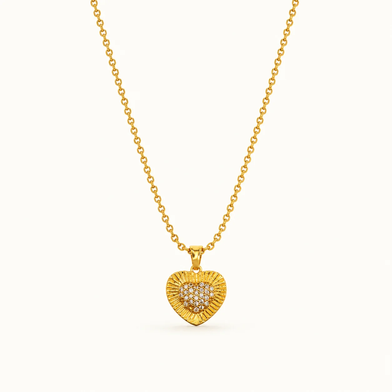 Divayra Aurielle Sunburst Heart Cable Chain Necklace (4)