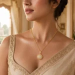 Divayra Celeste Pave Sphere Cable Chain Necklace with clear CZ crystal ball pendant and delicate gold-tone oval links