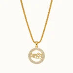 Divayra Designer Men’s Mahadev Pendant With Rope Chain in 18K Gold Finish with CZ round pendant