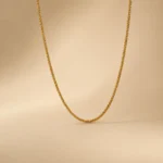 Divayra Designer Men's Mini Popcorn Chain in 18K Gold Finish with rounded textured chain design