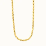Divayra Designer Men’s Nawabi Chain in 22K Gold Finish with etched biscuit block links and diamond-cut detailing