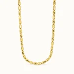Divayra Designer Nawabi Chain for men in 22K Gold Finish with etched capsule block links and diamond-cut detailing