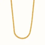 Divayra Designer Nawabi Foxtail Men’s Braided Pattern Chain in 22K Gold Finish with braided link pattern and diamond-cut detailing