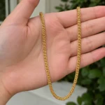 Divayra Designer Nawabi Foxtail Men’s Braided Pattern Chain in 22K Gold Finish with braided link pattern and diamond-cut detailing