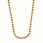 Divayra Designer Divine Rudraksha Mala for men in 18K Gold Finish with brown textured beads and golden cap detailing