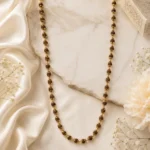Divayra Designer Divine Rudraksha Mala for men in 18K Gold Finish with brown textured beads and golden cap detailing