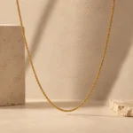 Divayra Designer Twisted Rope Chain in 18K Gold Finish with slim rope-link design