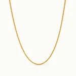 Divayra Designer Twisted Rope Chain in 18K Gold Tone with slim rope-link design