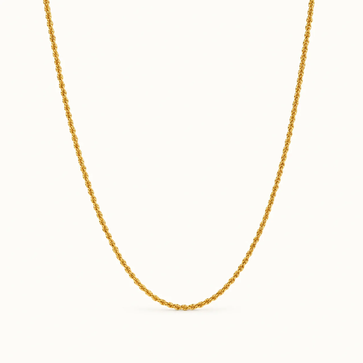 Divayra Designer Twisted Rope Chain in 18K Gold Tone with slim rope-link design