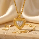 Elanora CZ Heart Rope Chain Necklace - Image 5