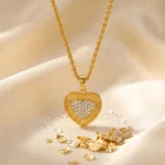 Elanora CZ Heart Rope Chain Necklace - Image 3