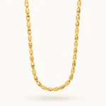 Divayra Etched Designer Nawabi Chain With Diamond Cut detailing in 22K Gold Finish with etched biscuit block links