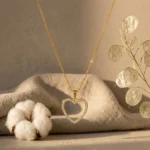 Divayra Eternelle Open Heart Box Chain Necklace with clear pavé CZ stones and polished gold-tone Venetian chain (8)