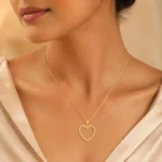 Divayra Eternelle Open Heart Box Chain Necklace with clear pavé CZ stones and polished gold-tone Venetian chain (8)