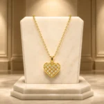Divayra-Evermore-Quilted-Heart-Cable-Chain-Necklace-with-clear-CZ-stones-and-polished-gold-tone-lattice-pendant