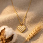 Divayra-Evermore-Quilted-Heart-Cable-Chain-Necklace-with-clear-CZ-stones-and-polished-gold-tone-lattice-pendant