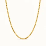 Divayra Men’s Designer 18K Gold Finish Spiral Block Link Chain For Men with textured rectangular links and premium polished shine
