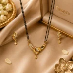 Elegant Twisted Leaf Mangalsutra Set – 1 Gram Gold Plated - Image 4