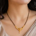 Elegant Twisted Leaf Mangalsutra Set – 1 Gram Gold Plated - Image 2