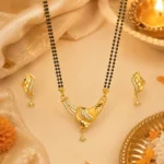 Elegant Twisted Leaf Mangalsutra Set – 1 Gram Gold Plated - Image 8