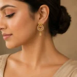 Ruby Drop Earrings with Cubic Zirconia - Image 3