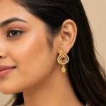 Ruby Drop Earrings with Cubic Zirconia - Image 2