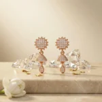 Jhumka Drop Earrings with Cubic Zirconia - Image 5