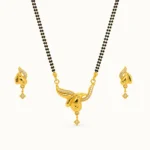 Royal Swan Twist 1-Gram Gold-Plated CZ Designer Mangalsutra Set with Matching Earrings