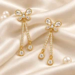 ButterflyLuxe Crystal Chain Drop Earrings - Image 3