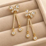ButterflyLuxe Crystal Chain Drop Earrings - Image 6