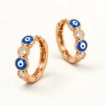 Evil Eye (Nazar) Huggie Hoop Earrings - Image 5