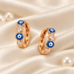 Evil Eye (Nazar) Huggie Hoop Earrings - Image 7