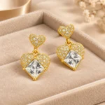 HeartLuxe Crystal Heart Earrings - Image 3